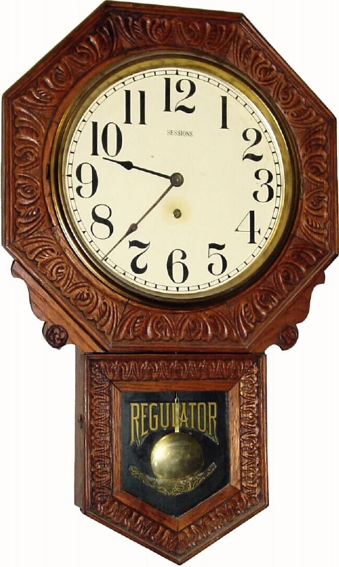 Mixed lot: C. 1911, New Haven Clock Co., "Branford" pressed oak case, NOW with a Sessions time only 8-day movement — Antique Clocks Price Guide