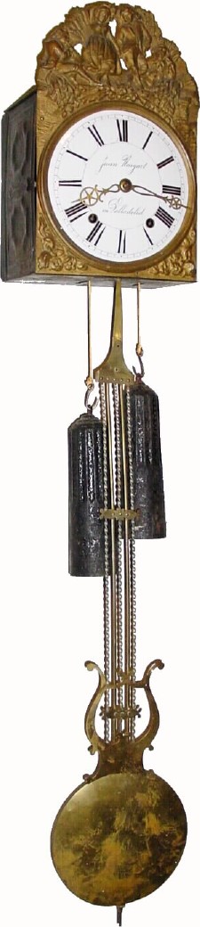 C.1890, French, Juan Neugart, Volladolid, 8-day time and strike Morbier wall clock. — Antique Clocks Price Guide