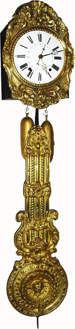 C.1890, French, Morbier 2-Weight Prayer repeat wall clock with calendar in excellent original condition. — Antique Clocks Price Guide
