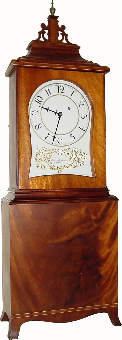 C.1971, Elmer O. Stennes, Weymouth, Mass., "Massachusetts Shelf Clock", in excellent original condition. — Antique Clocks Price Guide