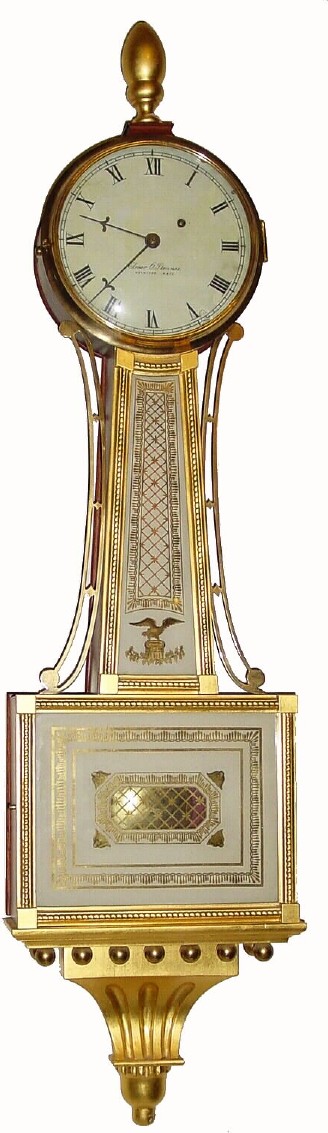 C.1972, E. O. Stennes, Weymouth, Mass, signed weight banjo. — Antique Clocks Price Guide