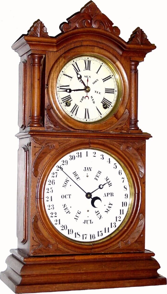 C.1890, Ingraham PARLOR CALENDAR , in good running order, with restorations. — Antique Clocks Price Guide