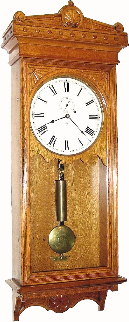 C.1909, Seth Thomas, Thomaston, Conn, "Regulator No. 30 ", in oak, in excellent original condition. — Antique Clocks Price Guide