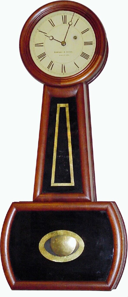 C.1855, Howard and Davis, Boston, No. 4 Banjo clock, with restoration. — Antique Clocks Price Guide