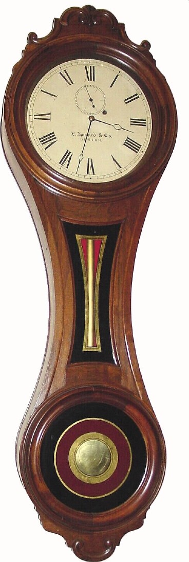 C.1874, E. Howard and Co., Boston, Regulator No. 6, figure 8, in walnut and in generally good condition. — Antique Clocks Price Guide