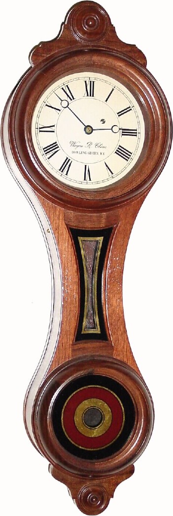 C.2000, Wayne R. Cline, Bowling Green, KY, miniature figure 8 walnut wall clock in shape of an E. Howard No.10. — Antique Clocks Price Guide