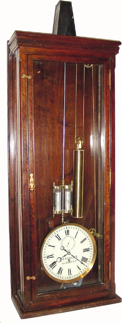 C.1865, Charles Fasoldt, Albany, NY, rare precision wall regulator in excellent condition. — Antique Clocks Price Guide