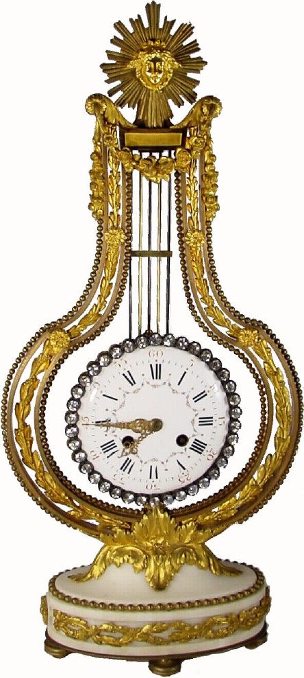 C.1870, French, "Pendule Lyre" in the style of Louis XV, — Antique Clocks Price Guide