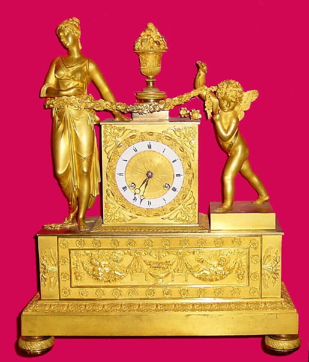 C.1825, French Ormolu Figural clock in excellent original condition. — Antique Clocks Price Guide