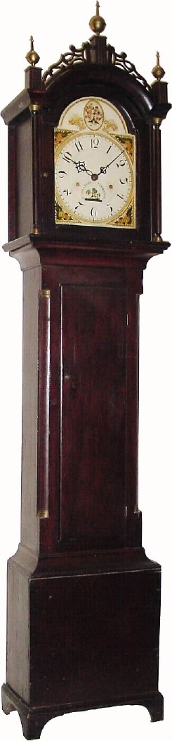 C.1820, Silas Hoadley, Plymouth, Conn. Scarce 8-day pull wind tall clock — Antique Clocks Price Guide