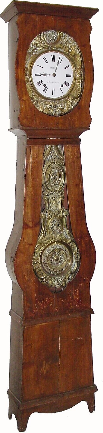 C.1860, French, Morbier 2-Wt Tall Clock in a country case from the Morez region. — Antique Clocks Price Guide