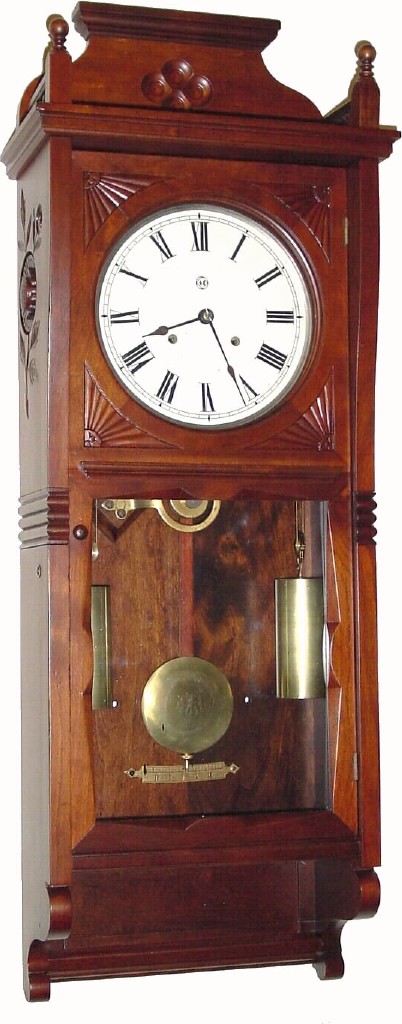 C.1880, Seth Thomas Clock Co., "Flora" 8-day, 2-weight time/strike wall clock in very good restored condition. — Antique Clocks Price Guide