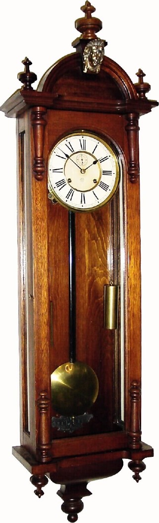 C.1901, Ansonia Clock Co., "Capital" 8-day weight mahogany timepiece. — Antique Clocks Price Guide