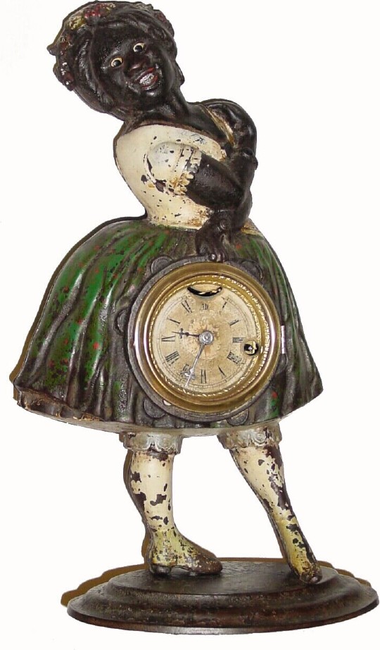 C.1870, Bradley and Hubbard, Meriden, Conn, "Topsy", blinking eye clock in good original condition. — Antique Clocks Price Guide