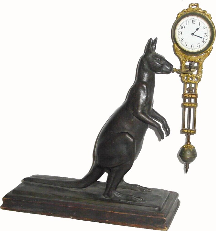 C.1910, German, Junghans, KANGAROO Swing clock in outstanding original condition. — Antique Clocks Price Guide