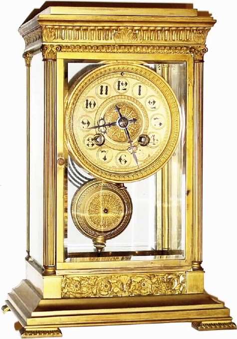 C.1910, French 8-day time/strike crystal regulator. — Antique Clocks Price Guide