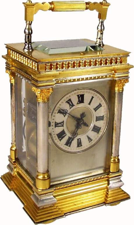 C.1890, French, Large Brass Cased Carriage Clock, — Antique Clocks Price Guide