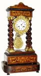 C.1880, French, Japy, Empire style 8-day time/strike rosewood and inlay four pillar mantel clock. — Antique Clocks Price Guide