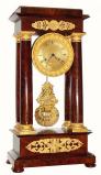 C.1870, French Empire 4-Column mantel clock in mahogany with ormolu mounts, bezel and pendulum, in generally good as-found condition. — Antique Clocks Price Guide