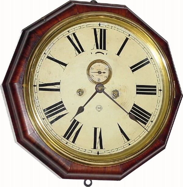 C.1880, Seth Thomas Clock Co., "One Day Lever" 30-hour time/strike gallery clock in excellent original condition. — Antique Clocks Price Guide