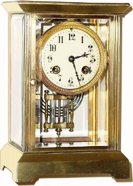 C.1915, French, Japy, 8-day time/strike Crystal regulator, with poor dial. — Antique Clocks Price Guide