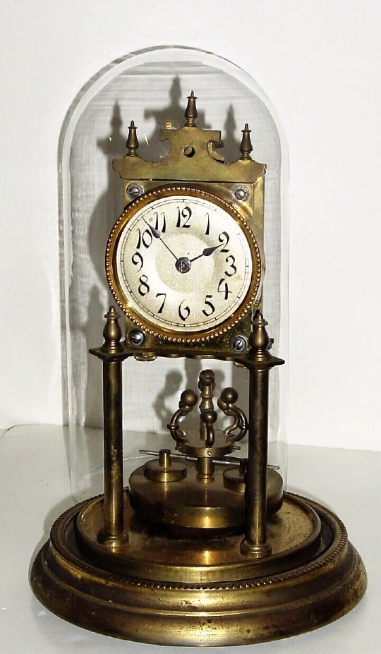 C.1904, German, Jahresuhrenfabrik, 400 Day clock with disc pendulum No.20 (see Horolovar guide, page 196). — Antique Clocks Price Guide