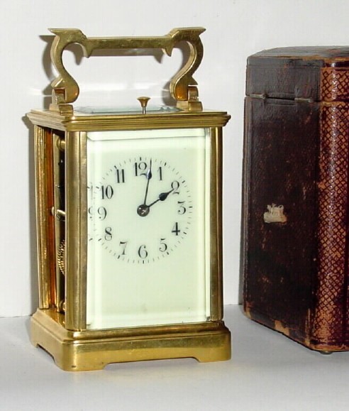 C.1900, French, Brass Cased Carriage Clock, — Antique Clocks Price Guide