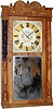 C.1835, Riley Whiting, Winchester, Conn., 30-hour wood movement carved case shelf clock,