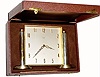 C.1947, Swiss, Luxor, 8-day brass and chrome desk timepiece,