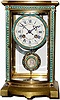 C.1900, French, Vincenti and Cie., Paris, bow front crystal regulator with portrait pendulum.