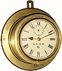 C.1900, English, Brass cased engine room clock,