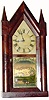 C.1845, Brewster and Ingraham, Bristol, Conn., 30-hour time/strike iron backplate steeple clock, with some restoration.