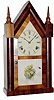 C.1870, Waterbury Clock Co., Waterbury, CT, full size 8-day steeple clock with mahogany veneered case.