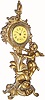 C.1905, Waterbury Clock Co., Waterbury, CT, 30-hour backwind, cast spelter case novelty timepiece.