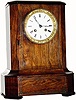 C.1850, E. Pilfort, Paris, French 8-day time/strike rosewood veneer with brass inlay mantel clock.