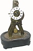 C.1851, French, Mini Alarm Skeleton Clock, less dome, but otherwise in good as-found condition.