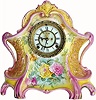 C.1910, Ansonia, La Layon, Royal Bonn, porcelain china clock in very good original condition.