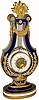 C.1785, French, F. Berthoud, Paris (original signature on movement), blue cobalt lyre with swinging brilliant pendulum, month running.