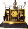 C.1890, French, Ship's Quarter Deck Automata clock from the Industrial Series.