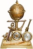 C.1890, French, Rare Industry Series Clock, with globe and marine themes.