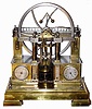 C.1880, French, "Steam Engine and Flywheel", from the Industrial Series, clock with automated steam pump, in very good original condition
