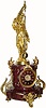 C.1880, French, H. Dasson, Paris, Conical Pendulum Clock, marble and gilt bronze, the bronze statue signed P. Machault.