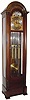 C.1950, Herschede Hall Clock Co., Model 215, mahogany 9-tube, 2-tune, rolling moon, hall clock, in generally good original condition.