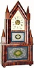 C.1848, Birge and Fuller, Bristol, Conn., 8-day wagon spring steeple on steeple shelf clock.