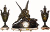 C.1900, French, Figural clock set, AMOUR et PSYCHE in excellent original condition.