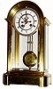 C.1900, Marti, French 8-day time-strike brass and glass crystal regulator.