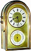 C.1910, French for E. Bright, Brighton, England, a quality 8-day brass case portable timepiece with barometer, in a small "Jump" style case.