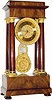 C.1860, French, Empire, 8-day time/bell strike four pillar mantel clock.