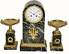 C.1890, French Marble and Ormolu Clock set in excellent original condition.