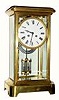C.1900, French brass and glass 8-day time and strike crystal regulator, over size.